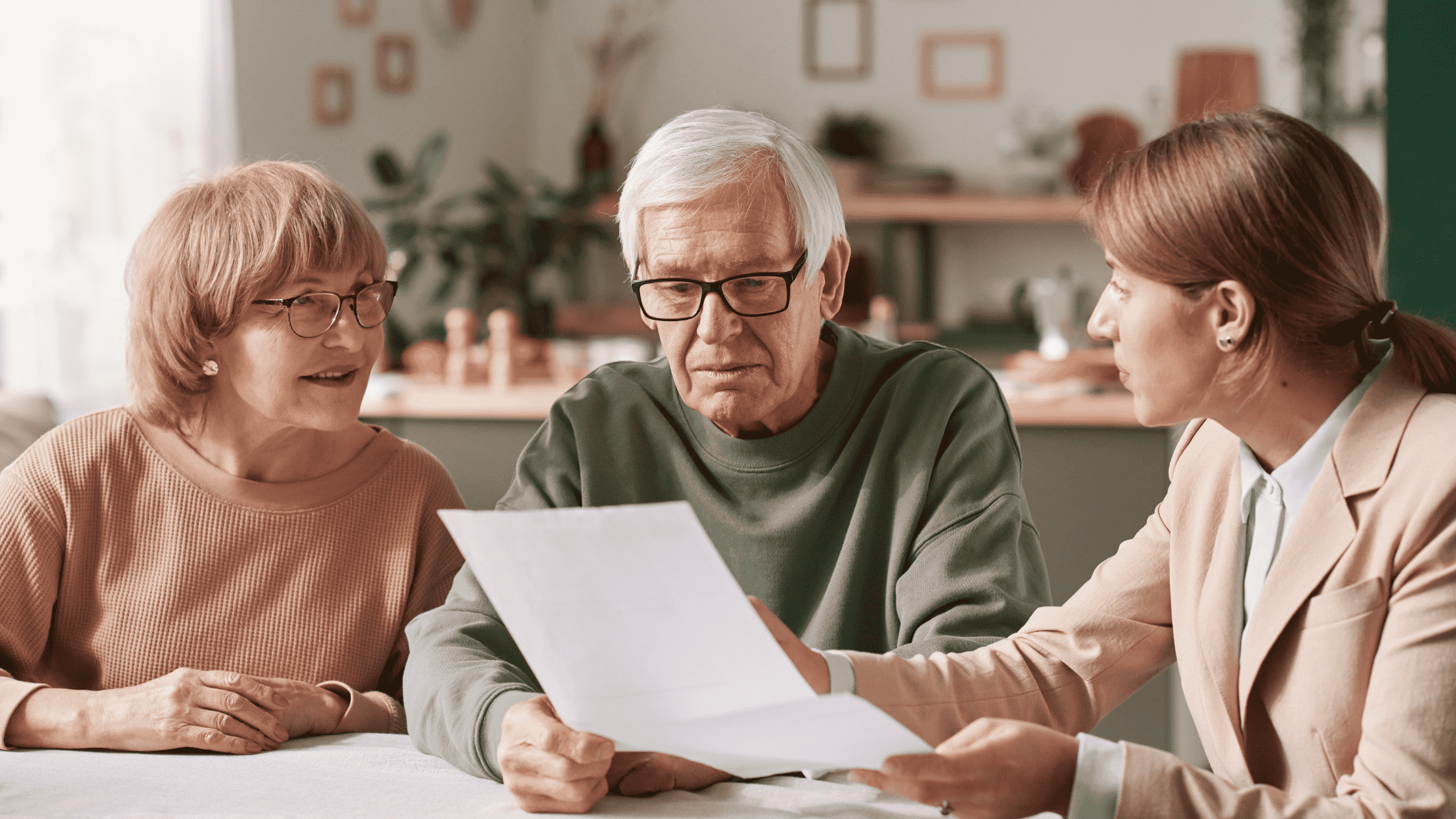 elderly couple drafting a will