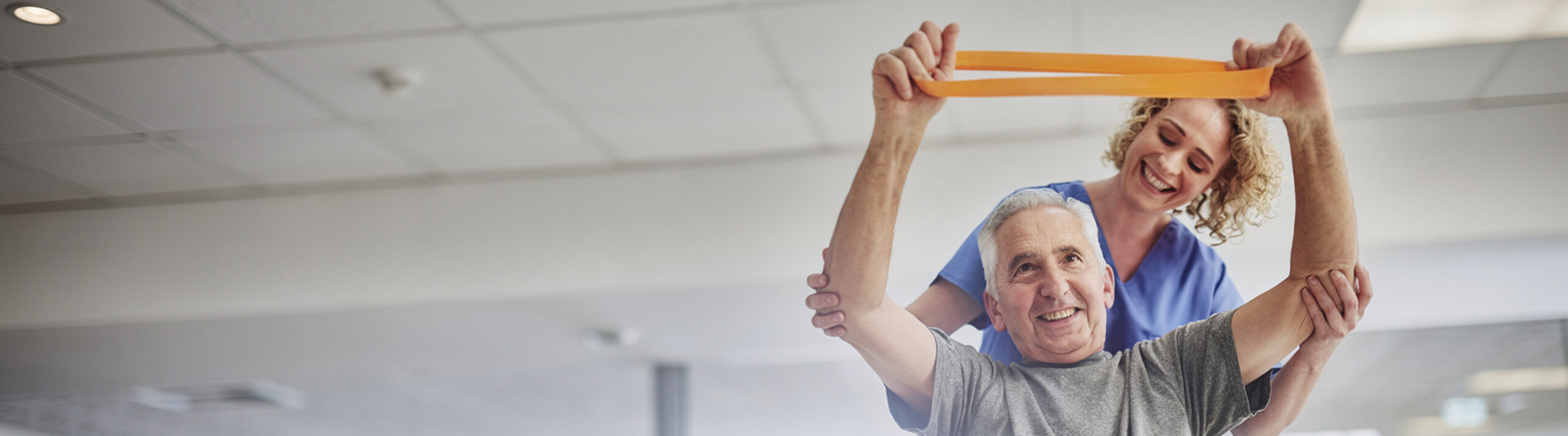 Senior patient receiving physical therapy services